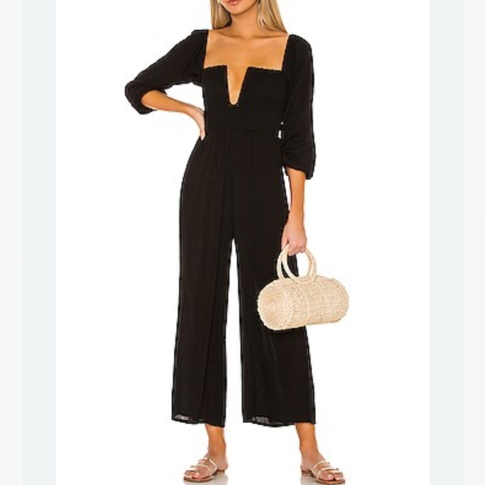 SUN BECOMES HER Divine Culotte Jumpsuit in Black size 2